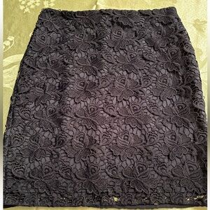 Banana Republic Floral Embroidery Dark Blue Pencil Skirt size 0